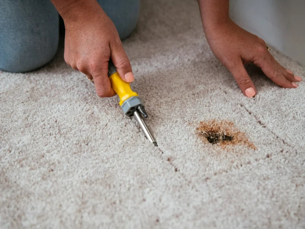 Fixing Frayed Carpet in Doorway
