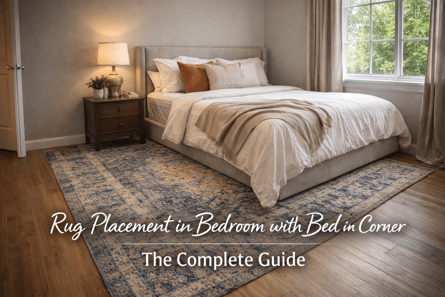 Rug Placement in Bedroom with Bed in Corner