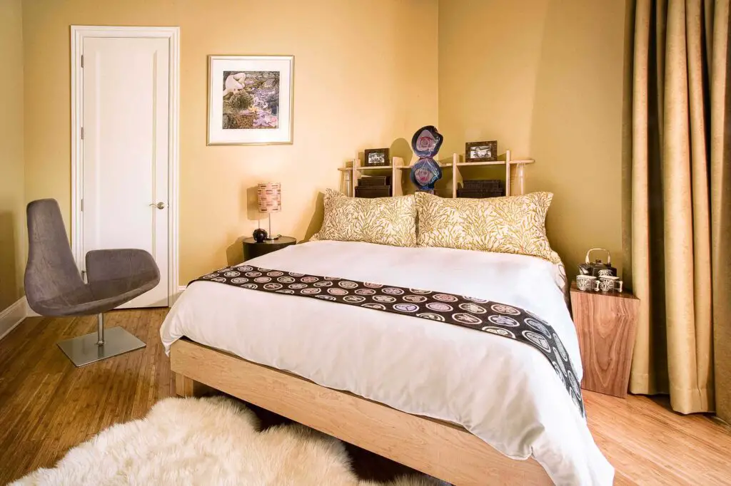 Rug Placement in Bedroom with Bed in Corner